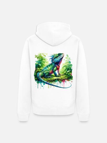 Chinesische Wasseragame Geschenk - Unisex Premium Bio Zip Hoodie - Weiß