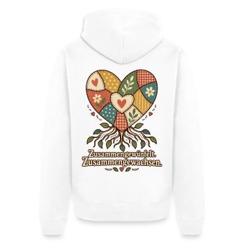 Patchworkfamilie Stiefeltern Bonusmama Bonuspapa - Unisex Premium Bio Zip Hoodie - Weiß - Hinten - Thijin (182cm)