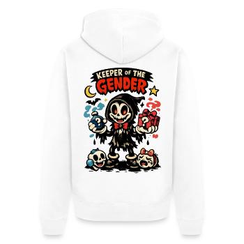 Keeper Of The Gender Halloween Kostüm Babyparty - Unisex Premium Bio Zip Hoodie - Weiß - Hinten - Thijin (182cm)
