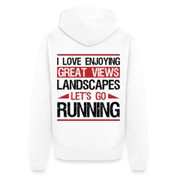 XC Running Gifts - Perfect XC Runner Design Idea - Unisex Premium Bio Zip Hoodie - Weiß - Hinten - Thijin (182cm)