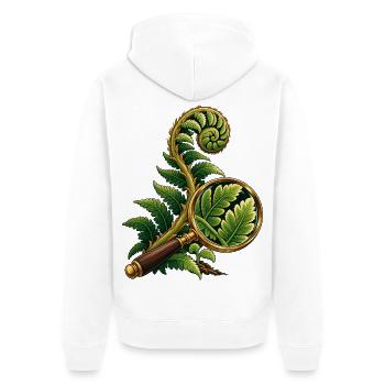 Fern durch eine Feldlinse - Unisex Premium Bio Zip Hoodie - Weiß - Hinten - Thijin (182cm)