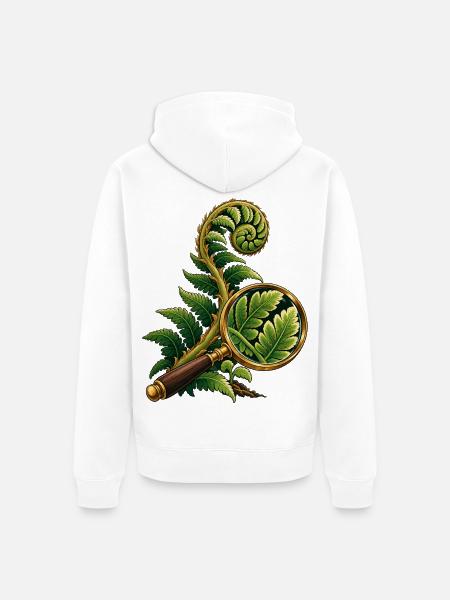Fern durch eine Feldlinse - Unisex Premium Bio Zip Hoodie - Weiß