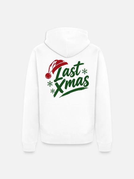 Last Xmas Mütze - Unisex Premium Bio Zip Hoodie - Weiß