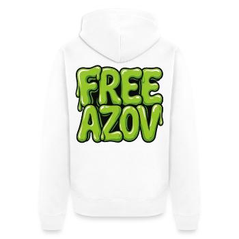 Free Azov – Graffiti - Unisex Premium Bio Zip Hoodie - Weiß - Hinten - Thijin (182cm)