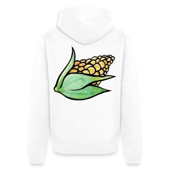 Aquarell-Maisblatt-Motiv - Unisex Premium Bio Zip Hoodie - Weiß - Hinten - Thijin (182cm)