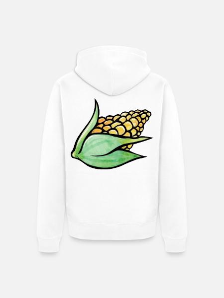Aquarell-Maisblatt-Motiv - Unisex Premium Bio Zip Hoodie - Weiß