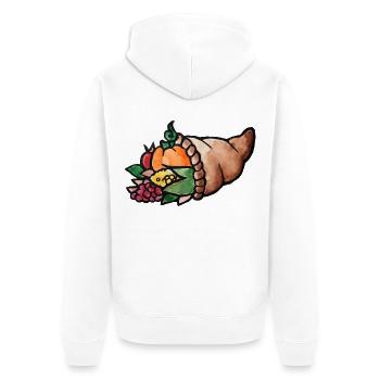 Aquarell Cornucopia Harvest - Unisex Premium Bio Zip Hoodie - Weiß - Hinten - Thijin (182cm)