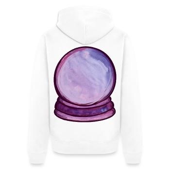 Violette Orb Aquarellkugel - Unisex Premium Bio Zip Hoodie - Weiß - Hinten - Thijin (182cm)