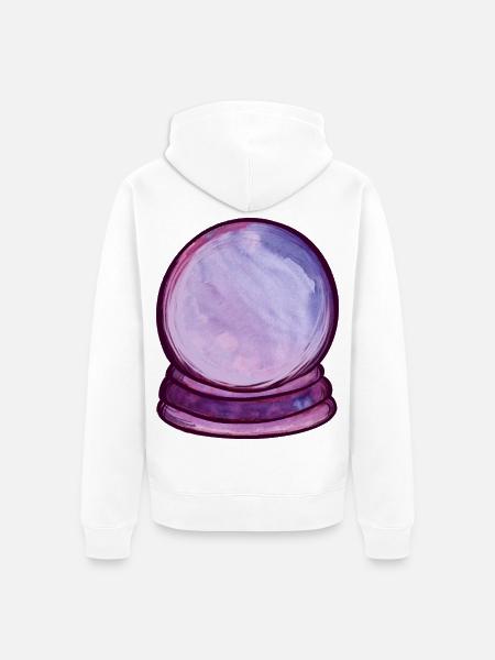 Violette Orb Aquarellkugel - Unisex Premium Bio Zip Hoodie - Weiß