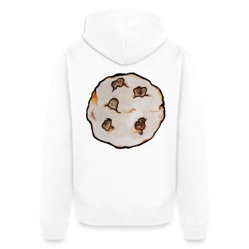 Charmantes Chip-Keks-Muster - Unisex Premium Bio Zip Hoodie - Weiß - Hinten - Thijin (182cm)