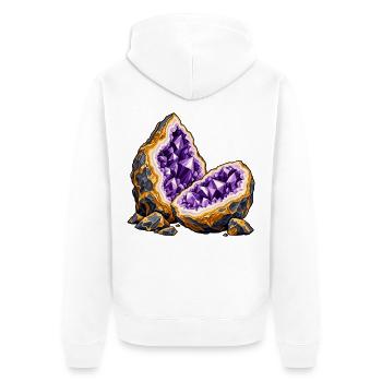 Geteilte Geodenlandschaft - Unisex Premium Bio Zip Hoodie - Weiß - Hinten - Thijin (182cm)