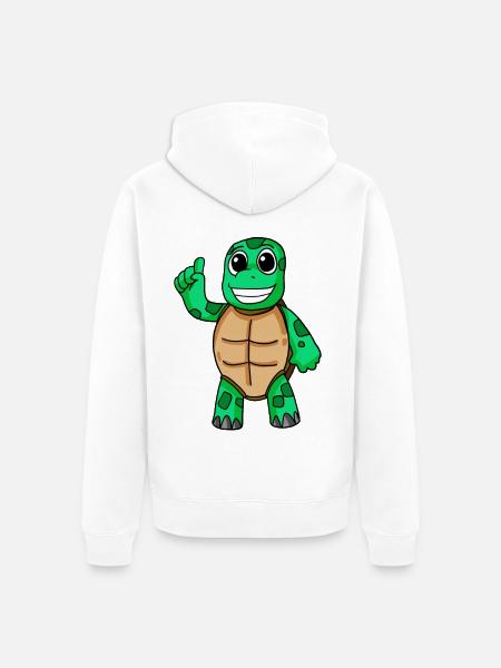 Schildkröte Motiv - Unisex Premium Bio Zip Hoodie - Weiß