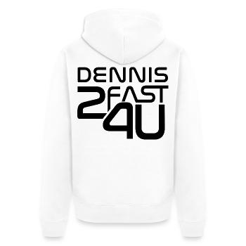 Dennis - Unisex Premium Bio Zip Hoodie - Weiß - Hinten - Thijin (182cm)
