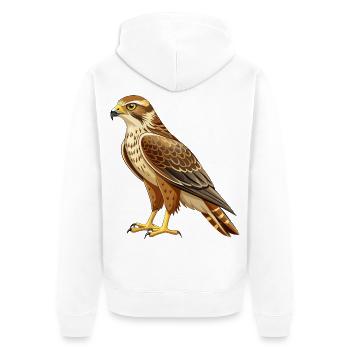 Rotschwanzbussard - Unisex Premium Bio Zip Hoodie - Weiß - Hinten - Thijin (182cm)