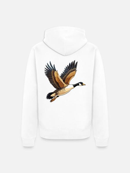 Fliegende Kanadische Gans - Unisex Premium Bio Zip Hoodie - Weiß