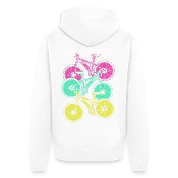 E-Bike EBike E Bike - Unisex Premium Bio Zip Hoodie - Weiß - Hinten - Thijin (182cm)