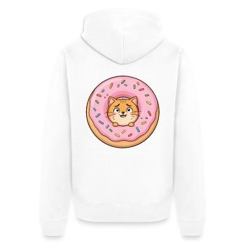 Kawaii Cat Donut Pop - Unisex Premium Bio Zip Hoodie - Weiß - Hinten - Thijin (182cm)