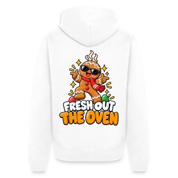 Frisch Aus Dem Ofen: Coole Lebkuchenfigur - Unisex Premium Bio Zip Hoodie - Weiß - Hinten - Thijin (182cm)