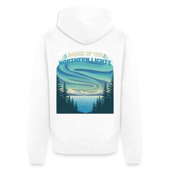 Aurora Polaris Dance Of Northern Lights - Unisex Premium Bio Zip Hoodie - Weiß - Hinten - Thijin (182cm)