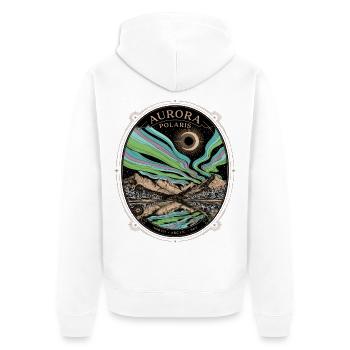 Aurora Polaris Nordlichter Arktis - Unisex Premium Bio Zip Hoodie - Weiß - Hinten - Thijin (182cm)