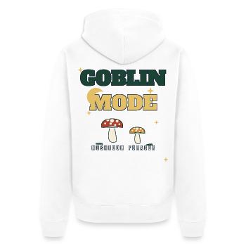 Goblin-Modus Pilzsammler - Unisex Premium Bio Zip Hoodie - Weiß - Hinten - Thijin (182cm)