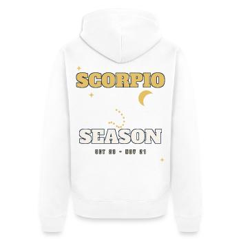 Skorpion-Jahreszeit-Sternbild - Unisex Premium Bio Zip Hoodie - Weiß - Hinten - Thijin (182cm)