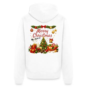 Helles und traditionelles Weihnachten - Unisex Premium Bio Zip Hoodie - Weiß - Hinten - Thijin (182cm)
