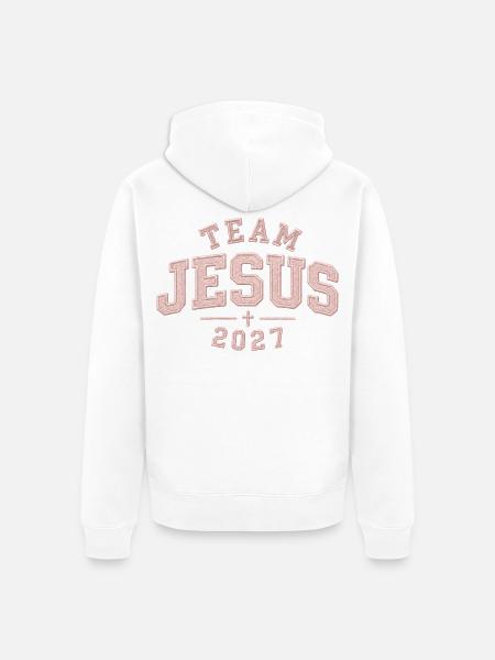 Jesus Patch 2027 - Unisex Premium Bio Zip Hoodie - Weiß