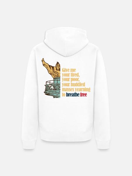 Gib mir deine Müdigkeit - Unisex Premium Bio Zip Hoodie - Weiß