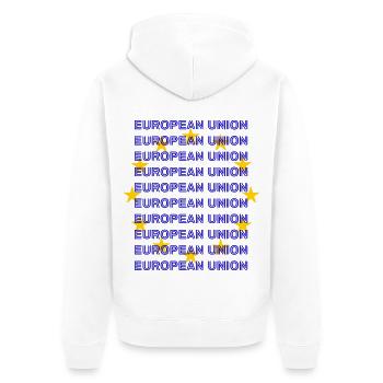 EU Flag European Union - Unisex Premium Bio Zip Hoodie - Weiß - Hinten - Thijin (182cm)