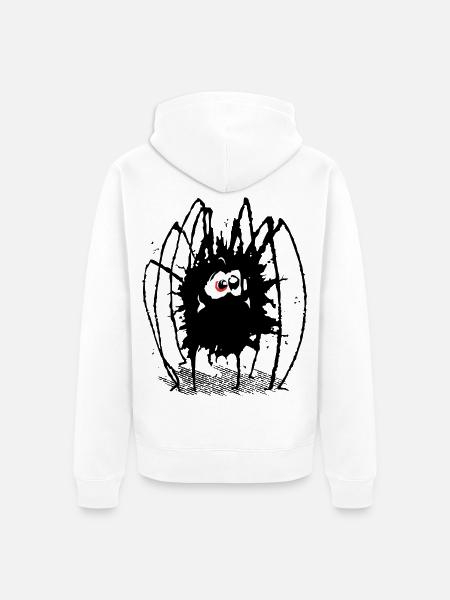 Spinne "Igitte" - Unisex Premium Bio Zip Hoodie - Weiß