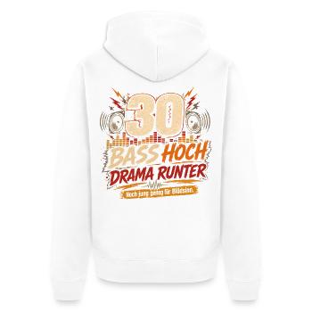 30 Geburtstag Bass Musik Geschenk Lustiger Spruch - Unisex Premium Bio Zip Hoodie - Weiß - Hinten - Thijin (182cm)