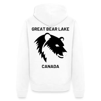 Great Bear Lake Silhouette Design Urlaub in Kanada - Unisex Premium Bio Zip Hoodie - Weiß - Hinten - Thijin (182cm)