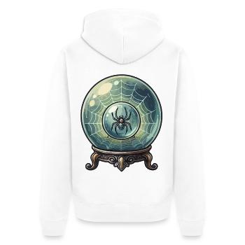 Das Spinnennetz in der Kristallkugel - Unisex Premium Bio Zip Hoodie - Weiß - Hinten - Thijin (182cm)