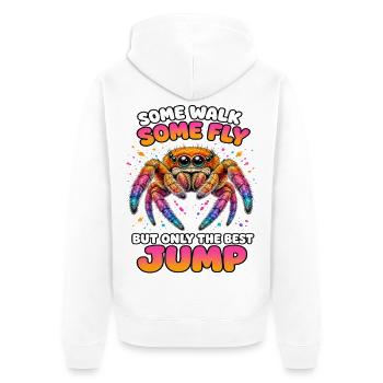 Springspinnen Zubehör Geschenk Springspinnen Fans - Unisex Premium Bio Zip Hoodie - Weiß - Hinten - Thijin (182cm)