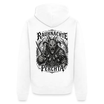 Rauhnächte Perchta Schnitzkunst Glocken Krampus  - Unisex Premium Bio Zip Hoodie - Weiß - Hinten - Thijin (182cm)
