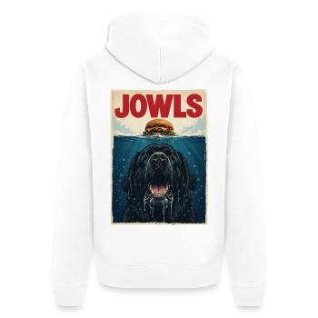 Jowls – Neufundländer Hund Newfie Papa Newfie Mama - Unisex Premium Bio Zip Hoodie - Weiß - Hinten - Thijin (182cm)