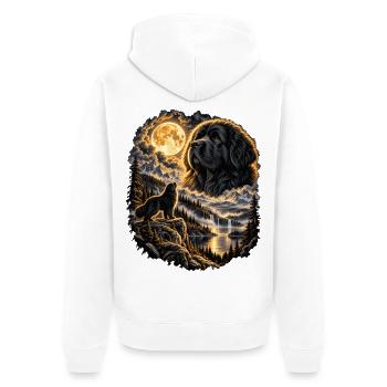 Golden Retriever Mondnacht Natur - Unisex Premium Bio Zip Hoodie - Weiß - Hinten - Thijin (182cm)