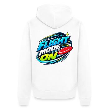 Flugmodus Aktiv - Unisex Premium Bio Zip Hoodie - Weiß - Hinten - Thijin (182cm)