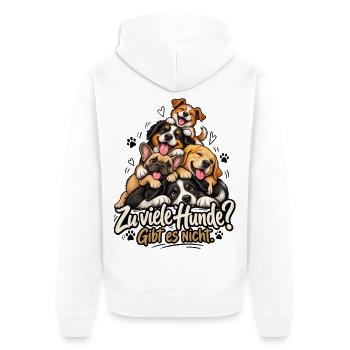 Hundeliebhaber Zu viele Hunde gibt es nicht Hunde - Unisex Premium Bio Zip Hoodie - Weiß - Hinten - Thijin (182cm)