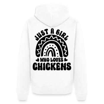 Huhn Spruch Boho Style - Unisex Premium Bio Zip Hoodie - Weiß - Hinten - Thijin (182cm)