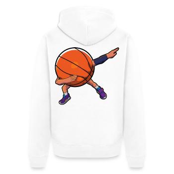 Basketball Dab - Unisex Premium Bio Zip Hoodie - Weiß - Hinten - Thijin (182cm)