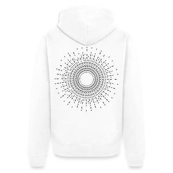 Geometrische Linien-Musterkomposition - Unisex Premium Bio Zip Hoodie - Weiß - Hinten - Thijin (182cm)