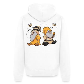 Bienen Humor Bee Happy - Unisex Premium Bio Zip Hoodie - Weiß - Hinten - Thijin (182cm)