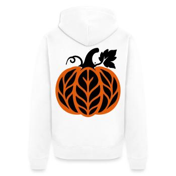 Kuerbis Herbstlaub Icon - Unisex Premium Bio Zip Hoodie - Weiß - Hinten - Thijin (182cm)