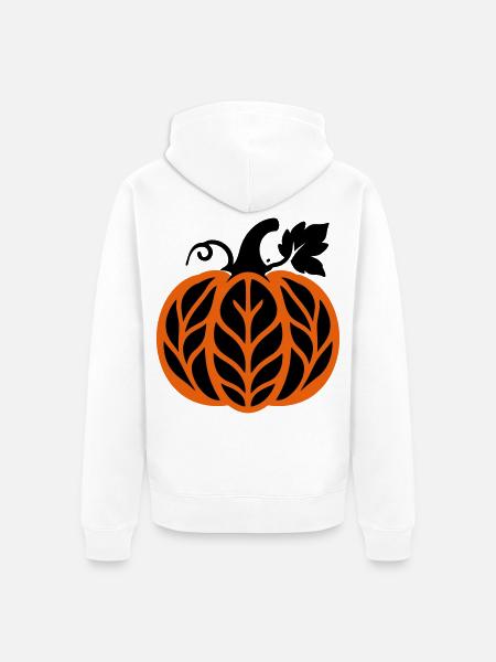 Kuerbis Herbstlaub Icon - Unisex Premium Bio Zip Hoodie - Weiß
