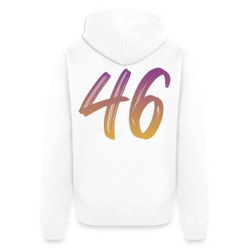 46 - Unisex Premium Bio Zip Hoodie - Weiß - Hinten - Thijin (182cm)