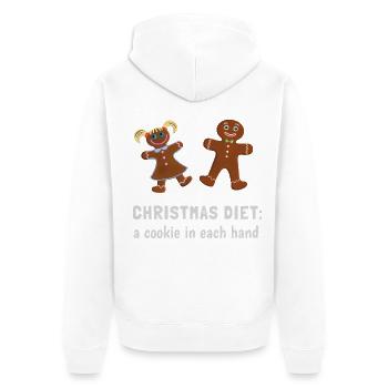 Christmas Diet - Lebkuchen Paar - Unisex Premium Bio Zip Hoodie - Weiß - Hinten - Thijin (182cm)