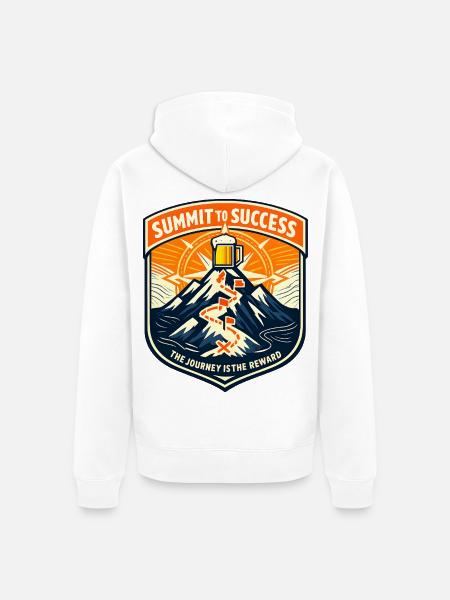Gipfelpfad zum Erfolg - Unisex Premium Bio Zip Hoodie - Weiß
