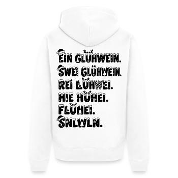 Lustiges Geschenk Glühwein Weihnachten Besoffen - Unisex Premium Bio Zip Hoodie - Weiß - Hinten - Thijin (182cm)